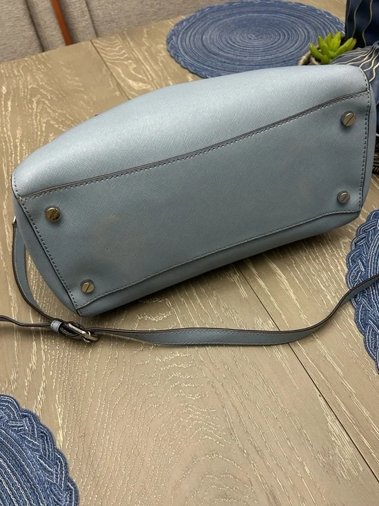 Michael Kors Powder Blue Saffiano Leather Satchel with Detachable Strap - Picture 4 of 10